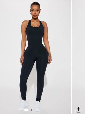 Black Racerback Sport Jumpsuit